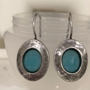 Sterling.silver.  Beautiful blue stone  earrings